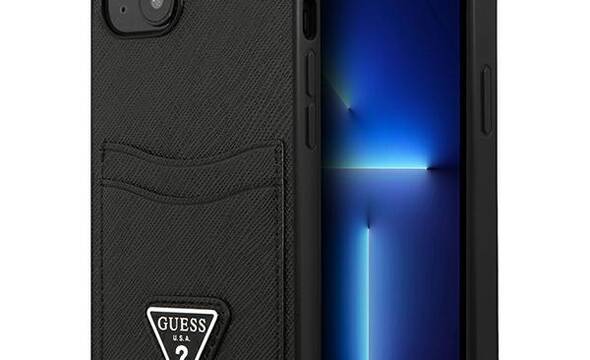 Guess Saffiano Double Card Triangle - Etui iPhone 13 mini (czarny) - zdjęcie 1