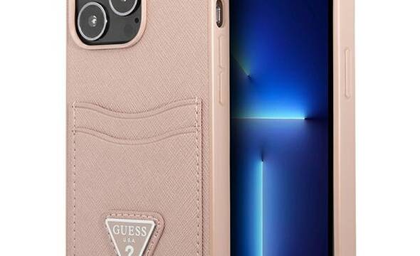 Guess Saffiano Double Card Triangle - Etui iPhone 13 Pro (r - zdjęcie 1