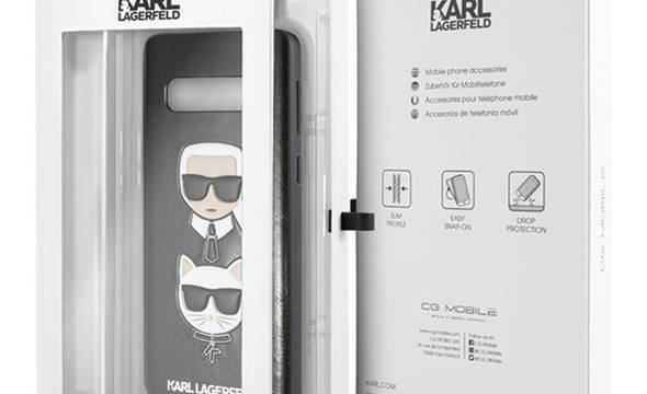 Karl Lagerfeld Embossed Case Karl & Choupette - Etui Samsung Galaxy S10 (czarny) - zdjęcie 5