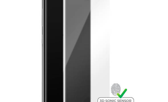 PURO Premium Full Edge Tempered Glass Case Friendly - Szkło ochronne hartowane na ekran Samsung Galaxy S10 + (czarna ramka) - zdjęcie 1