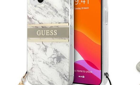 Guess Marble Strap - Etui iPhone 13 Mini (szary) - zdjęcie 1