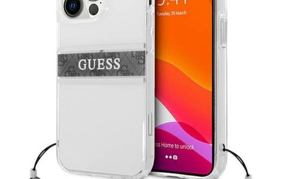 Guess 4G Stripe Grey Charm - Etui iPhone 13 Pro (przezroczysty) - zdjęcie 1