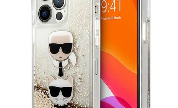 Karl Lagerfeld Liquid Glitter Karl & Choupette Head - Etui iPhone 13 Pro Max (z - zdjęcie 1