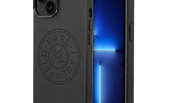 Karl Lagerfeld Leather Perforated Logo Case - Etui iPhone 14 Plus (czarny) - zdjęcie 1