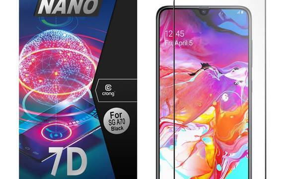 Crong 7D Nano Flexible Glass - Szkło hybrydowe 9H na cały ekran Samsung Galaxy A70 - zdjęcie 1