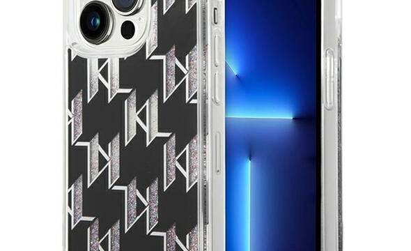 Karl Lagerfeld Monogram Liquid Glitter - Etui iPhone 14 Pro Max (czarny) - zdjęcie 1