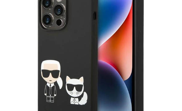 Karl Lagerfeld Liquid Silicone Karl & Choupette MagSafe - Etui iPhone 14 Pro (czarny) - zdjęcie 1
