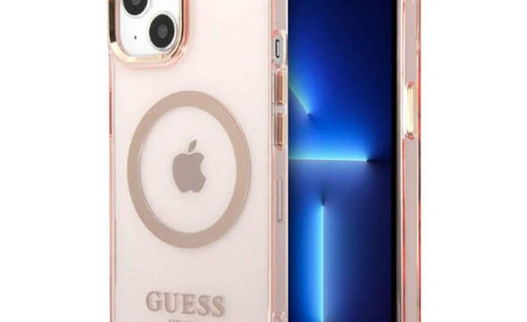 Guess Gold Outline Translucent MagSafe - Etui iPhone 13 (r - zdjęcie 1