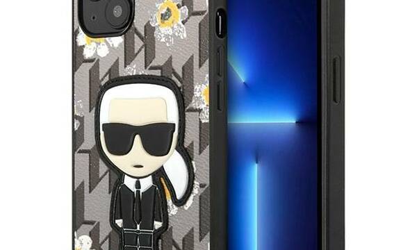 Karl Lagerfeld Iconic Karl Flower - Etui iPhone 13 Mini (szary) - zdjęcie 1