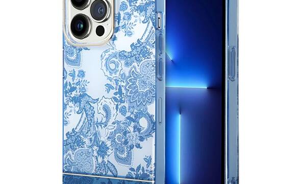 Guess Porcelain Collection - Etui iPhone 14 Pro (niebieski) - zdjęcie 1