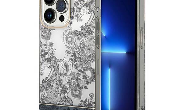 Guess Porcelain Collection - Etui iPhone 14 Pro Max (szary) - zdjęcie 1