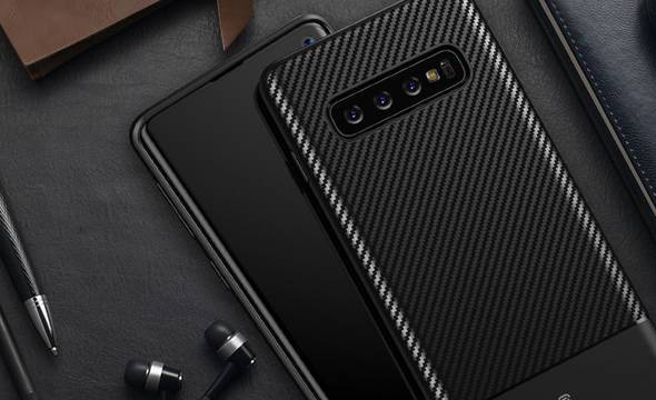 Crong Prestige Carbon Cover - Etui Samsung Galaxy S10 (czarny) - zdjęcie 8