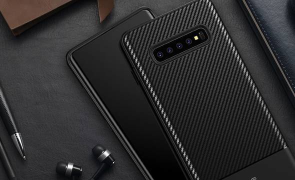 Crong Prestige Carbon Cover - Etui Samsung Galaxy S10+ (czarny) - zdjęcie 8