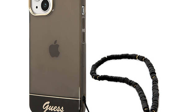 Guess Translucent Pearl Strap - Etui iPhone 14 (czarny) - zdjęcie 1