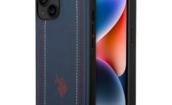 US Polo Assn Leather Stitch - Etui iPhone 14 Plus (granatowy) - zdjęcie 1