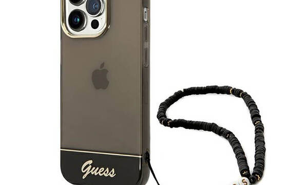 Guess Translucent Pearl Strap - Etui iPhone 14 Pro Max (czarny) - zdjęcie 1