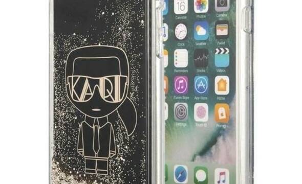 Karl Lagerfeld Liquid Glitter Gatsby - Etui iPhone SE 2022 / SE 2020 / 8 / 7 (czarny) - zdjęcie 1
