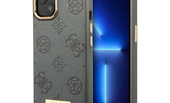 Guess Peony Logo Plate MagSafe - Etui iPhone 13 (szary) - zdjęcie 1