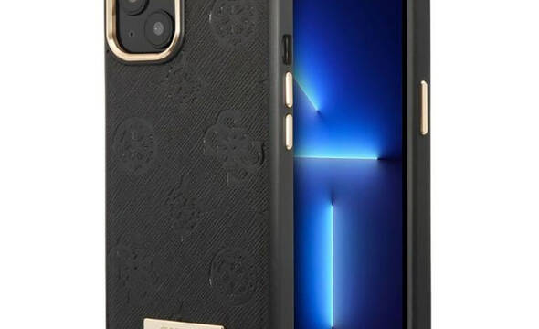 Guess Peony Logo Plate MagSafe - Etui iPhone 13 (czarny) - zdjęcie 1