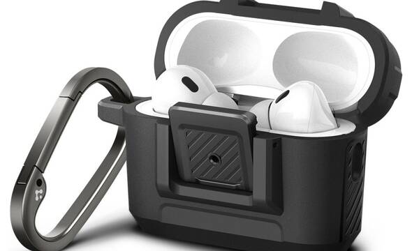 Spigen Lock Fit - Pancerne etui do Apple Airpods Pro 1 / 2 (Czarny) - zdjęcie 1