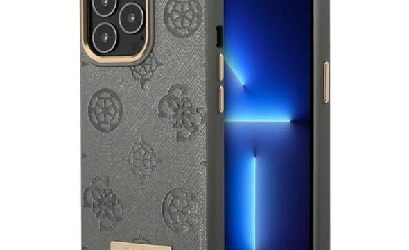 Guess Peony Logo Plate MagSafe - Etui iPhone 13 Pro (szary) - zdjęcie 1
