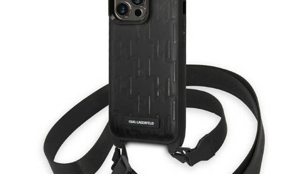 Karl Lagerfeld Monogram Plaque Logo Strap - Etui iPhone 14 Pro (czarny) - zdjęcie 1