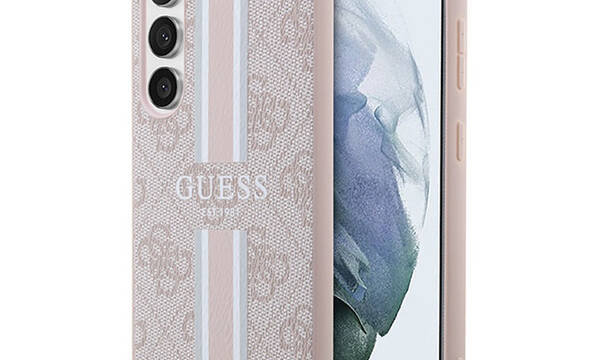 Guess 4G Printed Stripe - Etui Samsung Galaxy S23 (różowy) - zdjęcie 1