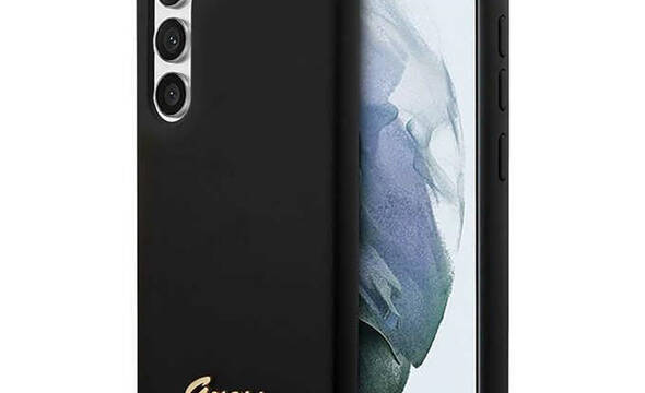 Guess Silicone Script Metal Logo - Etui Samsung Galaxy S23 (czarny) - zdjęcie 1