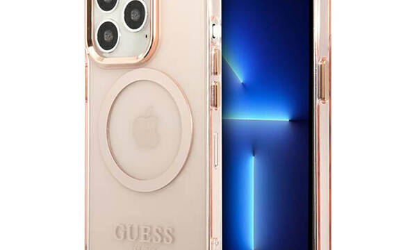 Guess Gold Outline Translucent MagSafe - Etui iPhone 13 Pro (r - zdjęcie 1