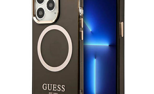 Guess Gold Outline Translucent MagSafe - Etui iPhone 13 Pro Max (czarny) - zdjęcie 1