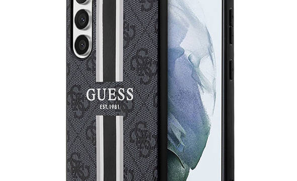 Guess 4G Printed Stripe - Etui Samsung Galaxy S23 (czarny) - zdjęcie 1