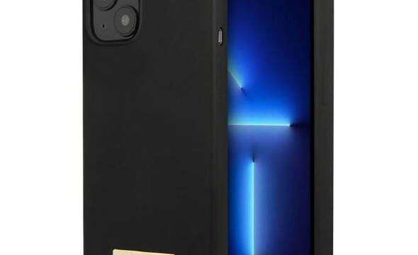 Guess Silicone Logo Plate MagSafe - Etui iPhone 13 Mini (czarny) - zdjęcie 1