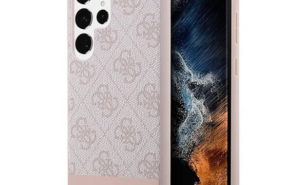 Guess 4G Bottom Stripe Metal Logo Collection - Etui Samsung Galaxy S23 Ultra (różowy) - zdjęcie 1