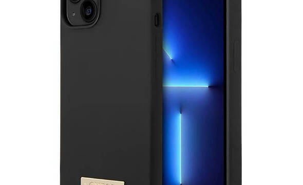 Guess Silicone Logo Plate MagSafe - Etui iPhone 14 Plus (czarny) - zdjęcie 1