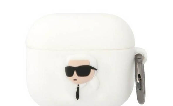 Karl Lagerfeld Silicone NFT Karl Head 3D - Etui AirPods 3 (bia - zdjęcie 1