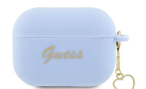 Guess Silicone Heart Charm - Etui AirPods Pro 2 (niebieski) - zdjęcie 1
