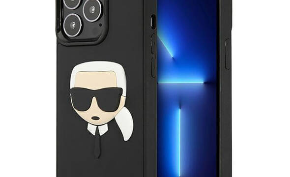 Karl Lagerfeld 3D Rubber Karl's Head - Etui iPhone 13 Pro (czarny) - zdjęcie 1