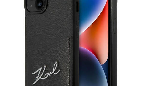 Karl Lagerfeld Signature Logo Cardslot - Etui iPhone 14 Plus (czarny) - zdjęcie 1