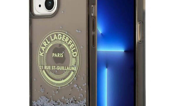 Karl Lagerfeld Liquid Glitter Round RSG Logo Case - Etui iPhone 14 (czarny) - zdjęcie 1