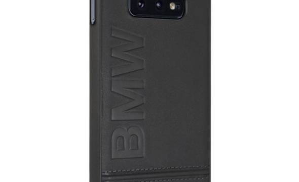 BMW Signature Logo Imprint Case - Skórzane etui Samsung Galaxy S10e  z wytłaczanym logo BMW (czarny) - zdjęcie 6