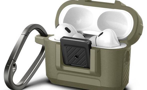 Spigen Lock Fit - Pancerne etui do Apple AirPods Pro 1 / 2 (Vintage Khaki) - zdjęcie 1