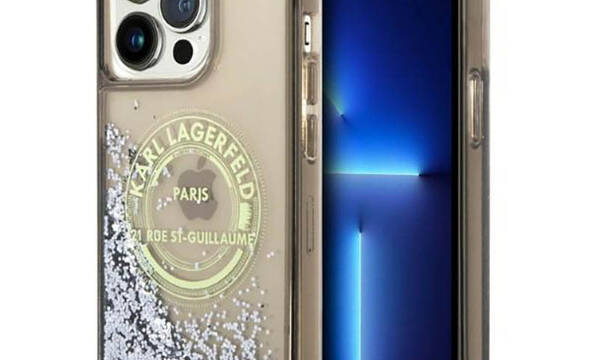 Karl Lagerfeld Liquid Glitter Round RSG Logo Case - Etui iPhone 14 Pro Max (czarny) - zdjęcie 1