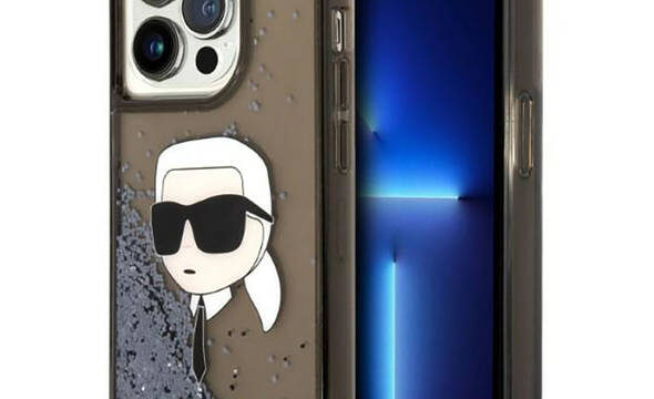 Karl Lagerfeld Liquid Glitter NFT Karl's Head - Etui iPhone 14 Pro (czarny) - zdjęcie 1