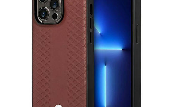 BMW Leather Diamond Pattern - Etui iPhone 14 Pro (burgundowy) - zdjęcie 1
