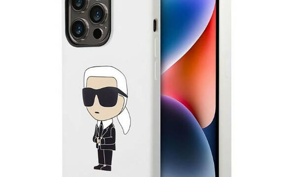 Karl Lagerfeld Silicone NFT Ikonik - Etui iPhone 14 Pro Max (bia - zdjęcie 1