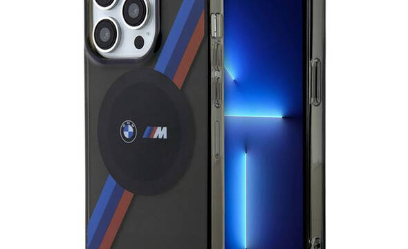 BMW Tricolor Stripes MagSafe - Etui iPhone 14 Pro Max (Szary) - zdjęcie 1