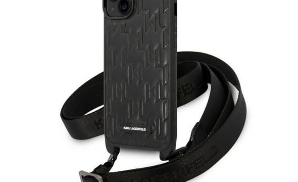 Karl Lagerfeld Monogram Plaque Logo Strap - Etui iPhone 14 Plus (czarny) - zdjęcie 1