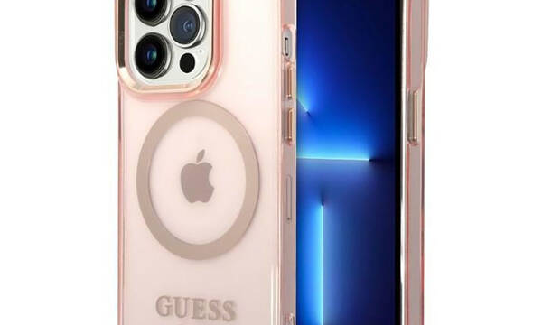 Guess Gold Outline Translucent MagSafe - Etui iPhone 14 Pro (r - zdjęcie 1