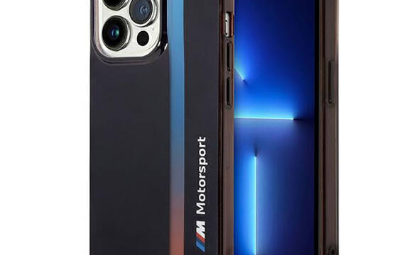 BMW Tricolor Stripe - Etui iPhone 14 Pro (Czarny) - zdjęcie 1