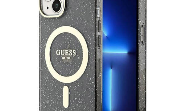 Guess Glitter Gold MagSafe - Etui iPhone 14 Plus (Czarny) - zdjęcie 1